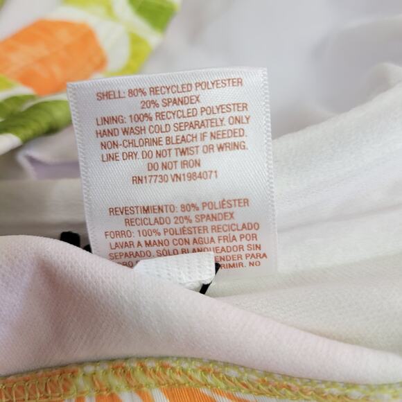 Shade & Shore Lime Green Floral Bandeau Bikini Top - Size 14 - Picture 6 of 6